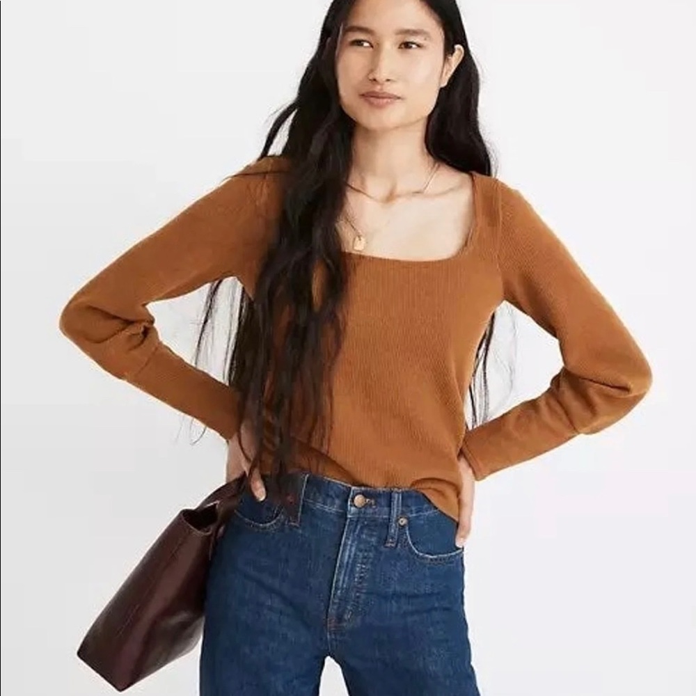 Ottoman Rib Square-Neck Top